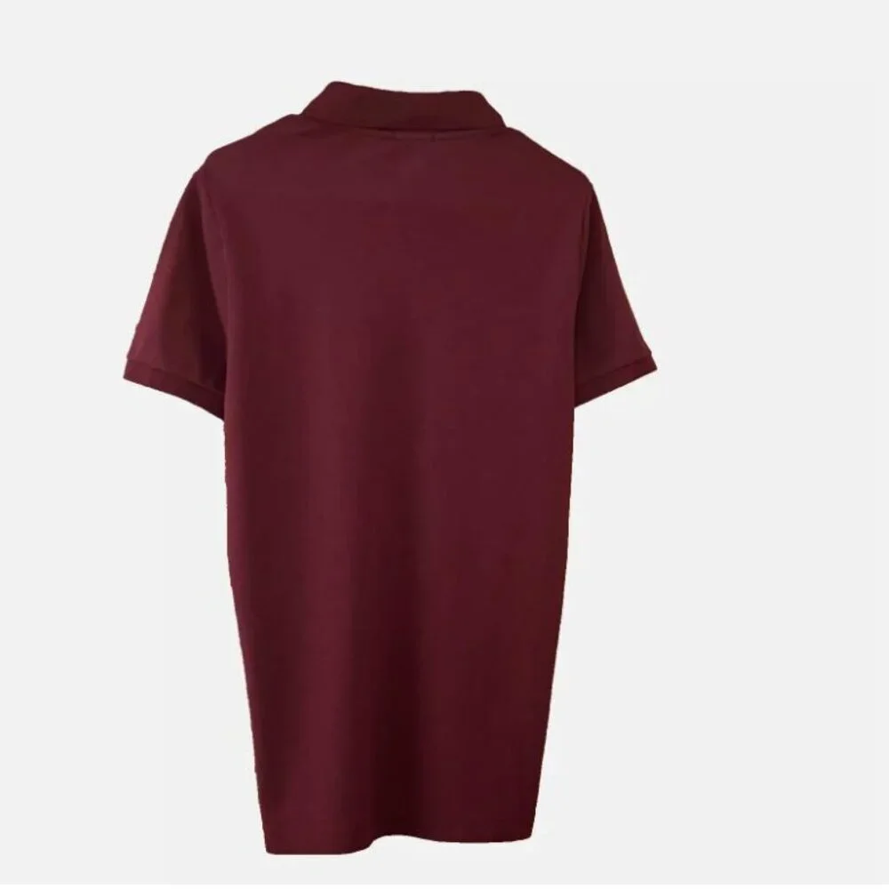 Hollister Men's Advanced Stretch Icon Logo Pique Polo Shirt In Burgundy Size M - Picture 6 of 6